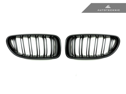 AutoTecknic Dual-Slats Stealth Black Front Grille Set - BMW F06 Gran Coupe | F12 Coupe | F13 Cabrio | 6-Series & M6