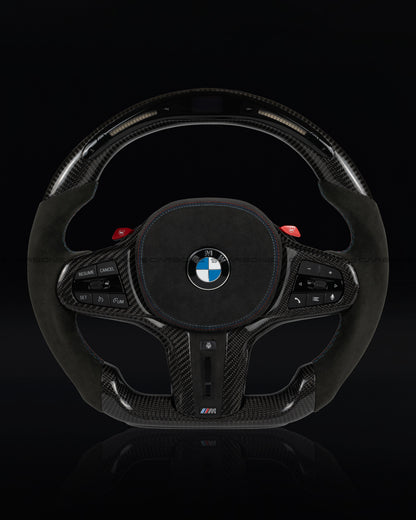 BMW LED Screen Alcantara Flat Bottom Carbon Fiber Steering Wheel for G Chassis- Carbone's Signature Design for G20 G80 G82 M3 M4 M2 M340i