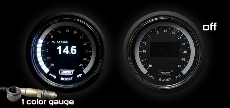 2-1/16" Wideband Digital Air Fuel Ratio + BOOST White OLED Display