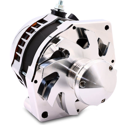 Mechman 240 Amp S Series Alternator 6.15in Bolt Pattern - Polished with March Pulley
