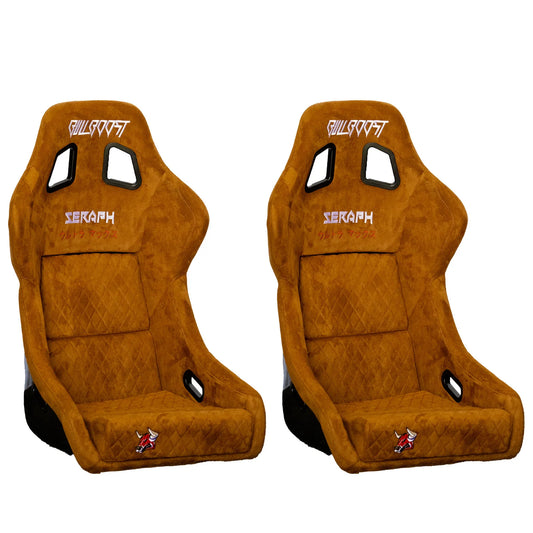 BULL BOOST Café Ultra-Max Seraph Racing Bucket Seats with Slider Rails – Pair