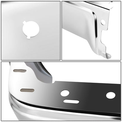 09-14 Ford F-150 Fleetside Rear Bumper Cover w/ Sensor Holes Chrome