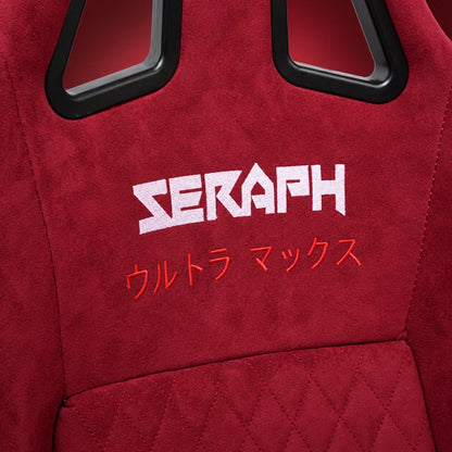 BULL BOOST Wine Red Ultra-Max Seraph Racing Bucket Seats with Slider Rails – Pair