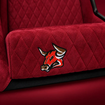 BULL BOOST Wine Red Ultra-Max Seraph Racing Bucket Seats with Slider Rails – Pair
