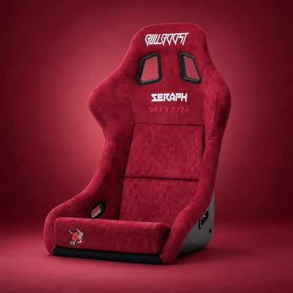 BULL BOOST Wine Red Ultra-Max Seraph Racing Bucket Seats with Slider Rails – Pair