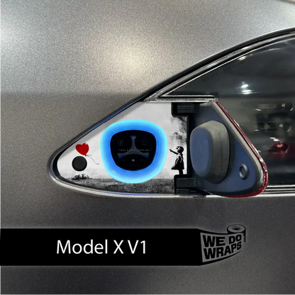 Girl with Balloon Tesla Charge Port Wrap | Model X