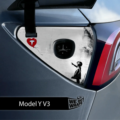 Girl with Balloon Tesla Charge Port Wrap | Model Y