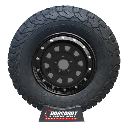 Simulated Bead Lock Hubcap Rings - 15" Black