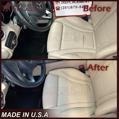 2008-2015 Mercedes Benz GLK250, GLK-350 Driver OR Passenger Bottom Replacement Leather Seat Cover: Perforated Black