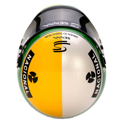 Bell Ayrton Senna 30 Year Legacy 1:2 Scale F1 Mini Helmet | Yellow & Pearl Liveries