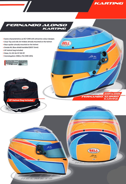 Bell KC7-CMR Fernando Alonso Karting Helmet | Snell-FIA CMR-2016