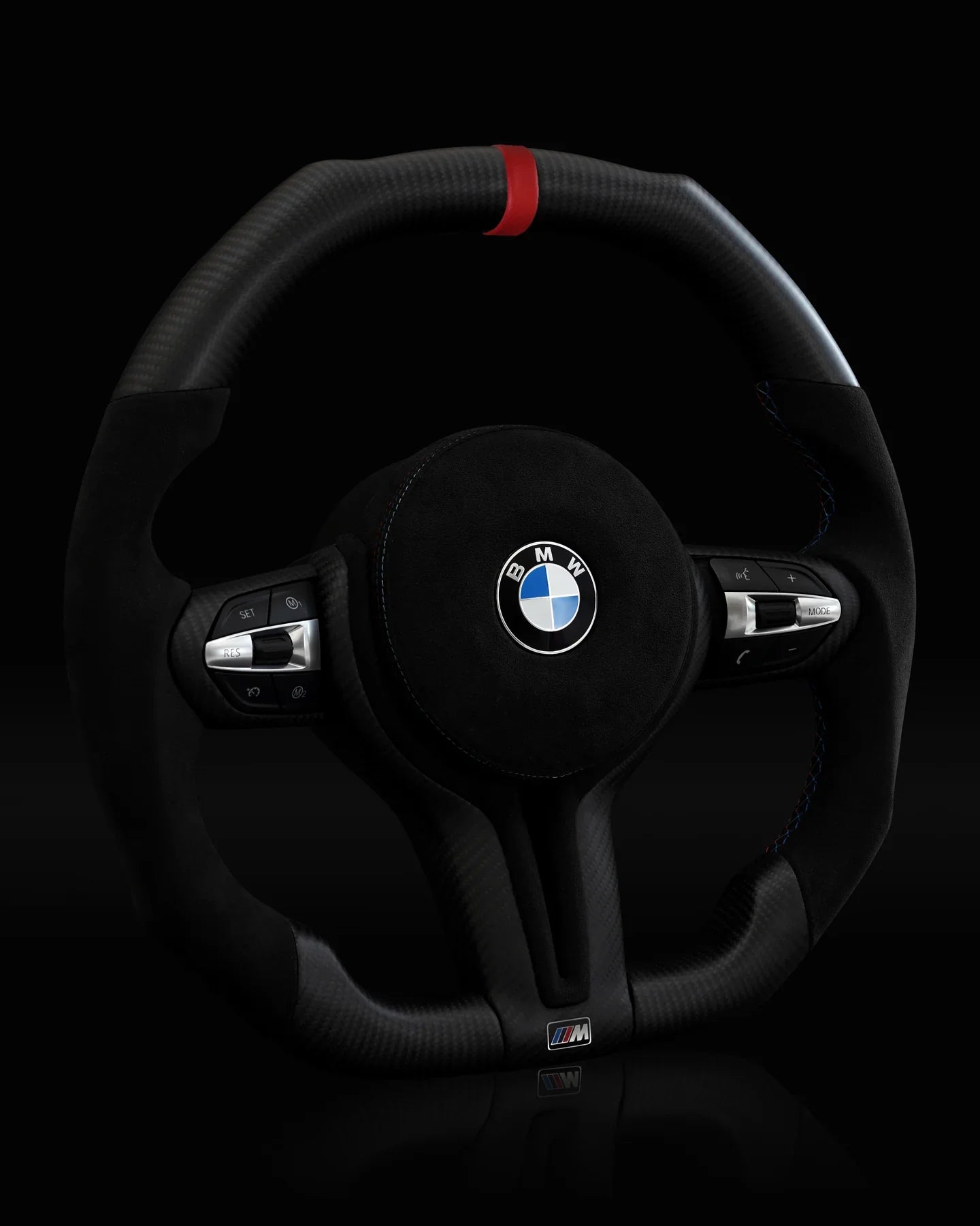 BMW Alcantara Flat Bottom Matte Dry Carbon Fiber Steering Wheel for F Chassis- iCBL's Signature Design for F30 F32 F80 F82 M3 M4 M2 335i 340i 328i 440i 435i