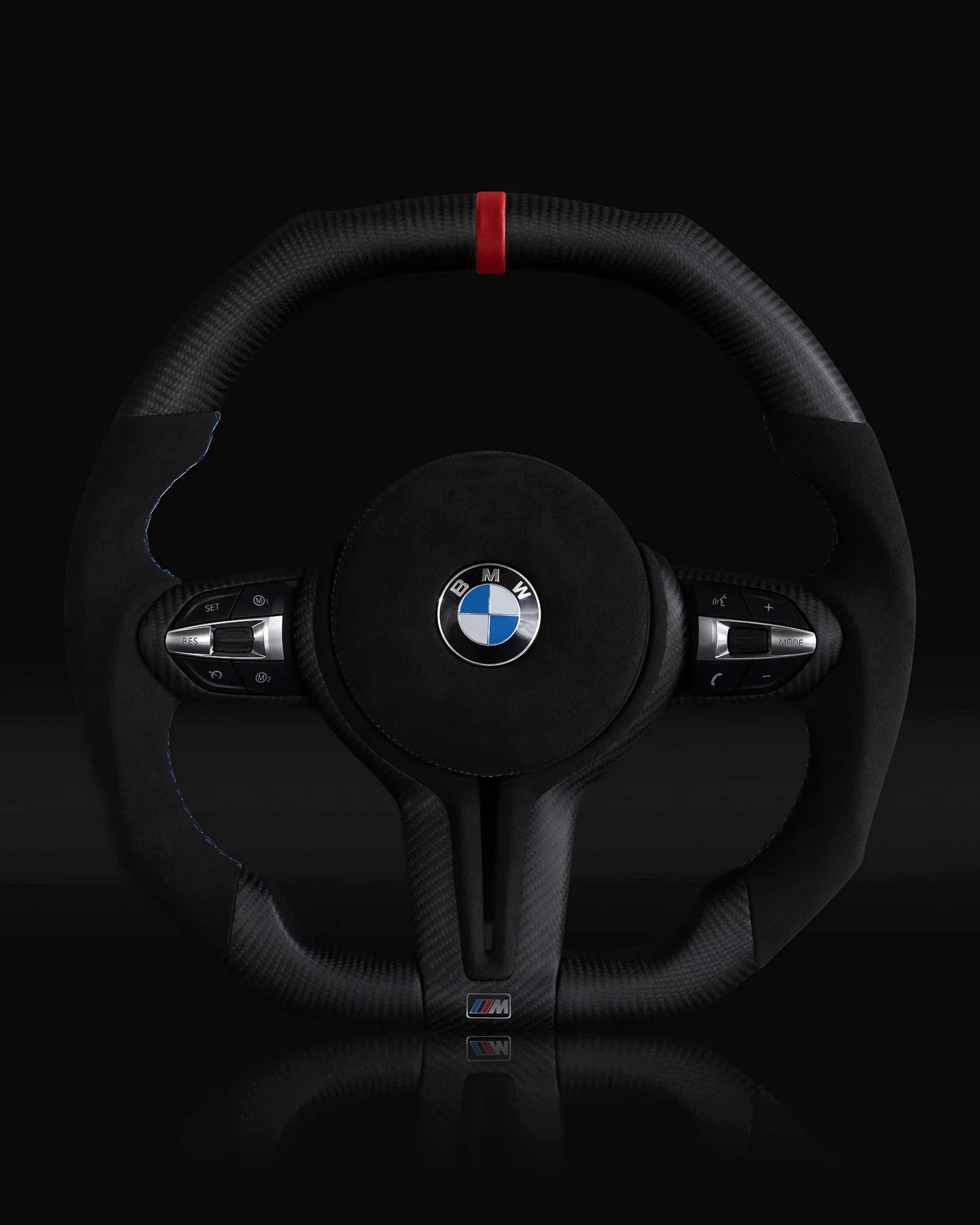 BMW Alcantara Flat Bottom Matte Dry Carbon Fiber Steering Wheel for F Chassis- iCBL's Signature Design for F30 F32 F80 F82 M3 M4 M2 335i 340i 328i 440i 435i
