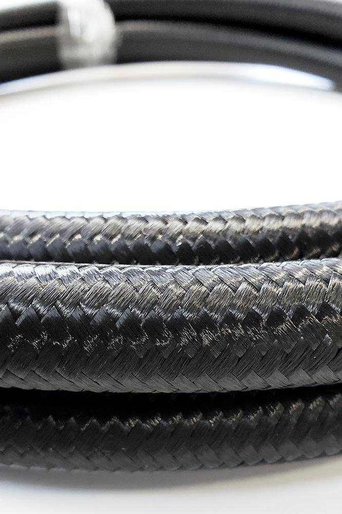 -20AN Black Nylon Braided Flex Hose with Reinforced Rubber Liner - 10 Foot Length