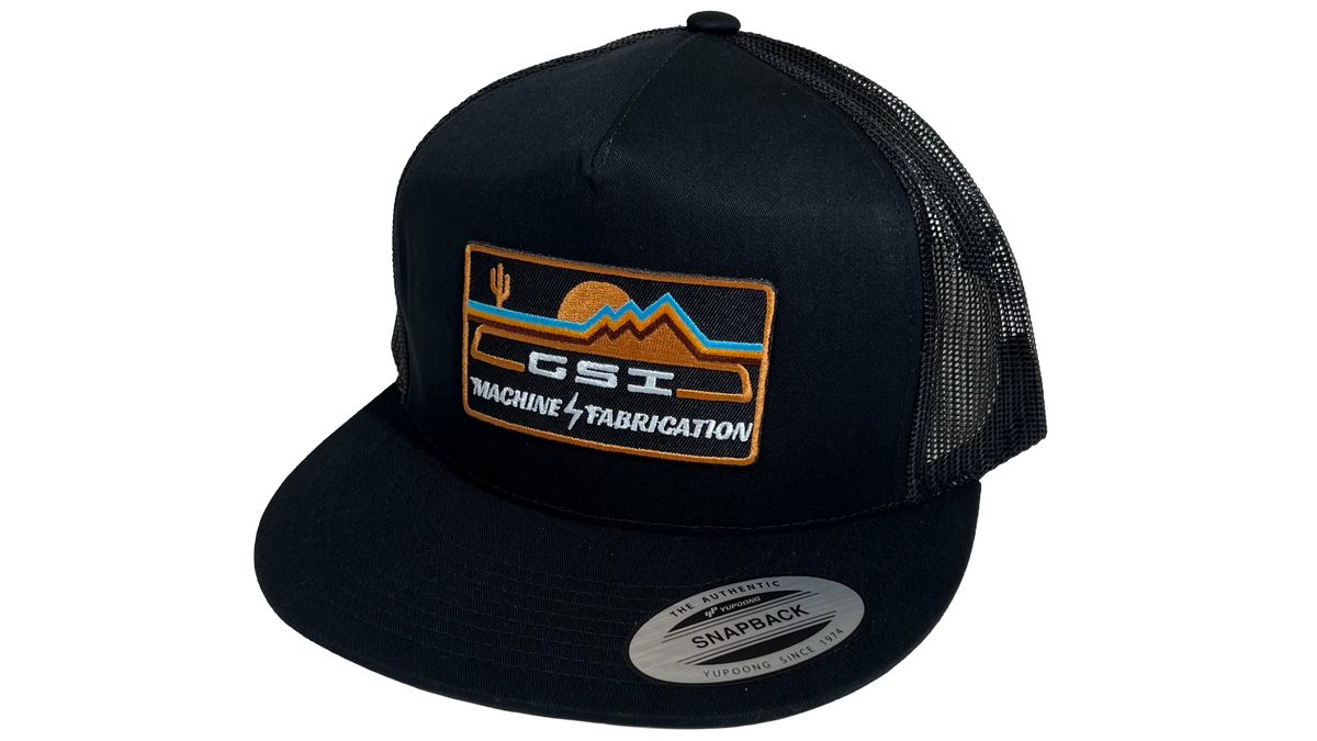 GSI Snapback Hat | Black / Black Mesh | Copper Patch