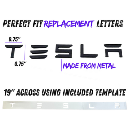 TESLA Letters Emblem - Glossy Black | Tesla Model Y & Model 3