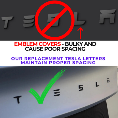 TESLA Letters Emblem - Matte Black | Tesla Model Y & Model 3