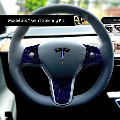 Blue Laser Sword Tesla Steering Wheel Wrap | MY 2019-'25