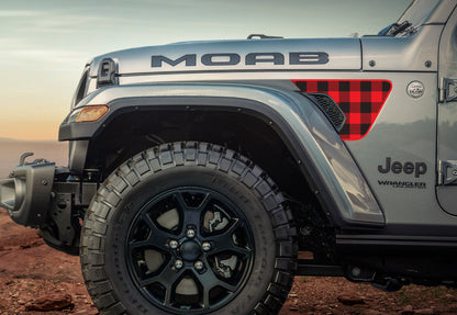Buffalo Plaid Rubicon Blackout  Single Layer Printed Decal- Fits Jeep Wrangler & Gladiator JL Fender Vent Decal-Pair