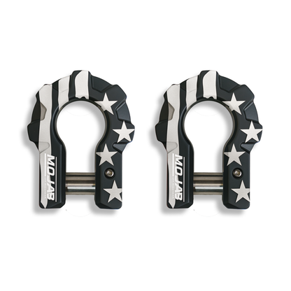 American Flag Black Edition 3/4'' Extreme duty Aluminum Shackle set (9T)