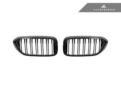 AutoTecknic Dual-Slats Gloss Black Front Grille Set - BMW G30 5-Series Pre-LCI