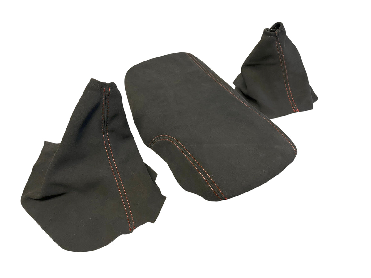 2005 - 2013 Chevy Corvette C6 Console Cover, Shift & E-brake Boot Set in Genuine Leather