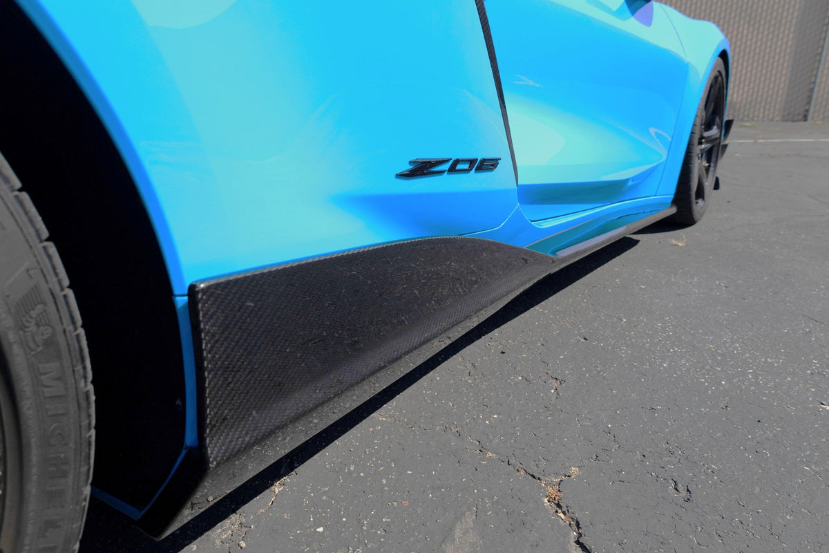 Carbon Fiber Side Rocker Extensions/ Side Skirts - Chevrolet Corvette C8 Z06/ E Ray/ ZR1/ Grand Sport