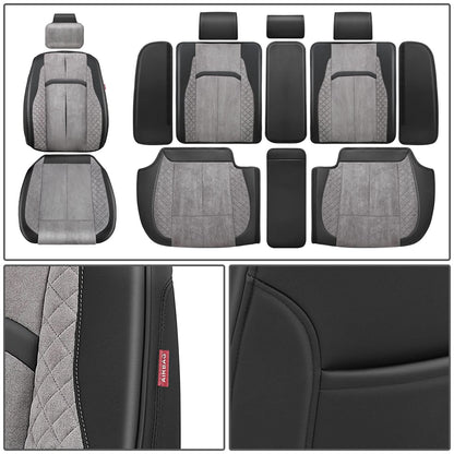 Voris Style Full Set Seat Covers - Black/Grey