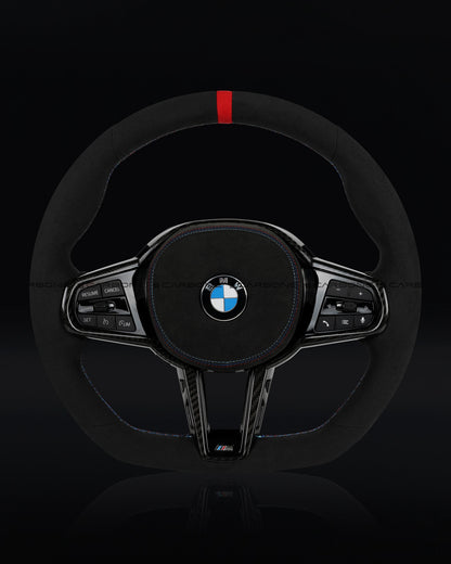 BMW LCI Alcantara Flat Bottom Steering Wheel for G Chassis- CARBONE's Signature Design for G20 G30 G80 G82 M3 M4 M2 M340i M5 M8 F90