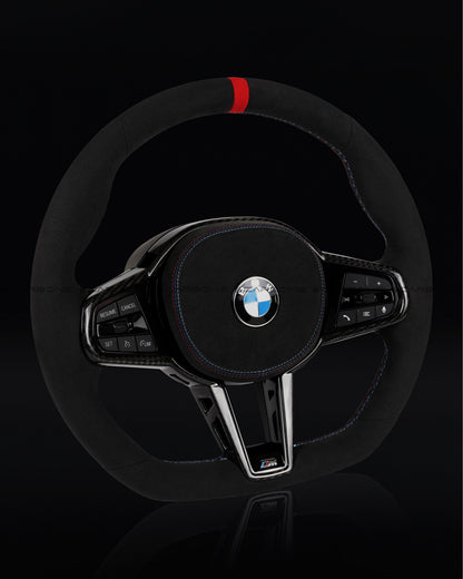 BMW LCI Alcantara Flat Bottom Steering Wheel for G Chassis- CARBONE's Signature Design for G20 G30 G80 G82 M3 M4 M2 M340i M5 M8 F90