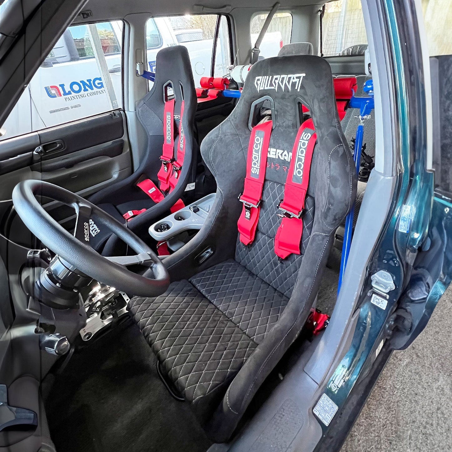 Red Bull Boost Adjustable Racing Lowered Ultra Max Bucket Seat with Slider Rails