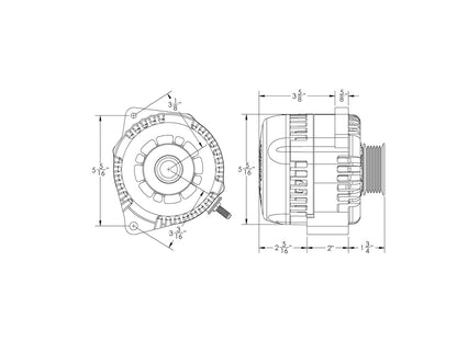 Mechman 240 Amp 6-Phase High Output Alternator 1988-1995 GM Truck - Black