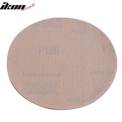 50PC 5" Wet Dry No Hole Sand Paper Disc 120 Grit Sanding Sandpaper