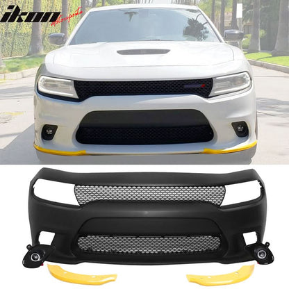Fits 15-23 Charger Color SRT8 PP Front Bumper + Fog Cover + Foglight