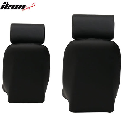 Pair Classic Bucket Single Seat With Slidersin Black Faux Leather PU
