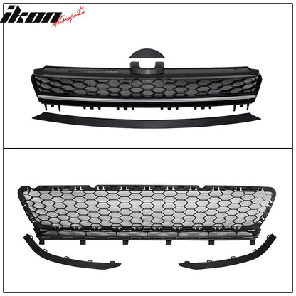 2015-2017 Golf 7 MK7 GTI Type Front Bumper + High Bar Chrome Grille