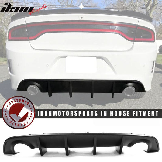 2015-2023 Dodge Charger Black Rear Bumper Conversion Diffuser Lip PP