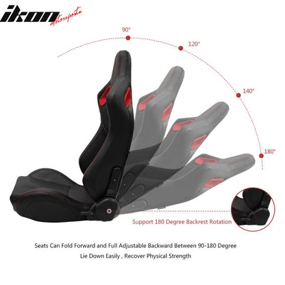 Universal Racing Seat Dual Slider 6 Point Cam-lock Belt PU Carbon