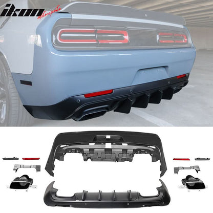 2008-2014 Dodge Challenger 2015+ SRT Hellcat Rear Bumper + V3 Diffuser