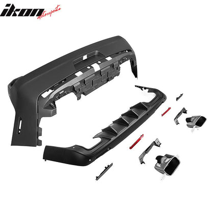 2008-2014 Dodge Challenger 2015+ SRT Hellcat Rear Bumper + V3 Diffuser