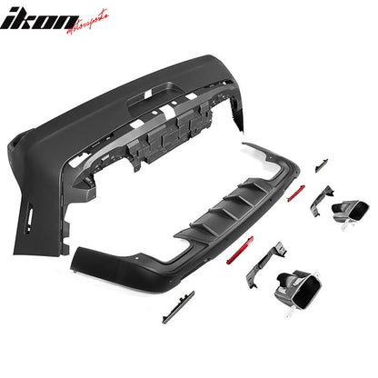 2008-2014 Dodge Challenger Front+Rear Bumper Cover+Lip+Diffuser PP