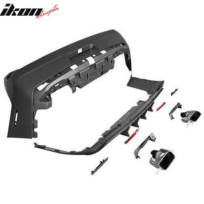 2008-2014 Dodge Challenger Front+Rear Bumper Cover+Lip+Diffuser PP