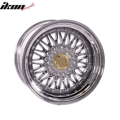 (2) 17X10 +25 5X100 / 5X114.3 Step Lip Deep Dish Mesh Wheels Rims
