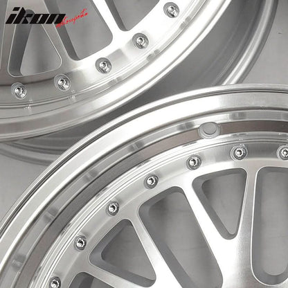(2) 18X8.5 +35 5X100 Step Lip Mesh Wheels Rims Replacement Car Wheel