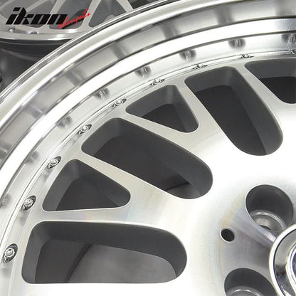 (2) 18X8.5 +35 5X100 Step Lip Mesh Wheels Rims Replacement Car Wheel