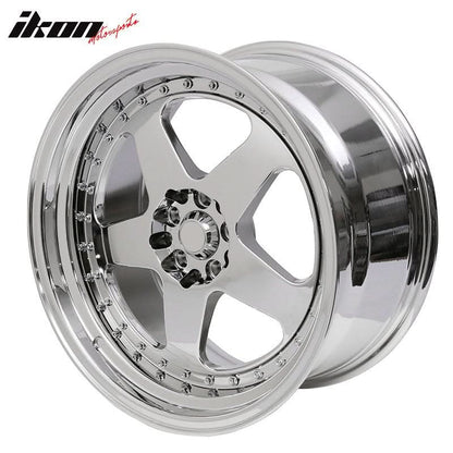 (4) 18X10 +30 5X100 / 5X114.3 Step Lip 5 Spoke Wheels Rims Accessories