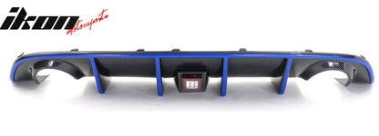 2015-2023 Dodge Charger Rear Diffuser & Red LED Blue Reflective Tape
