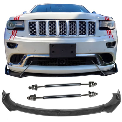 Honda Civic 62"-66" 3PCS A Style Black Front Lip with Strut Rods