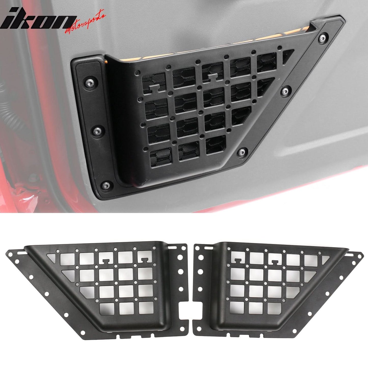 2021-2025 Ford Bronco 4-Door Black Door Storage Pocket Box ABS 4PCS