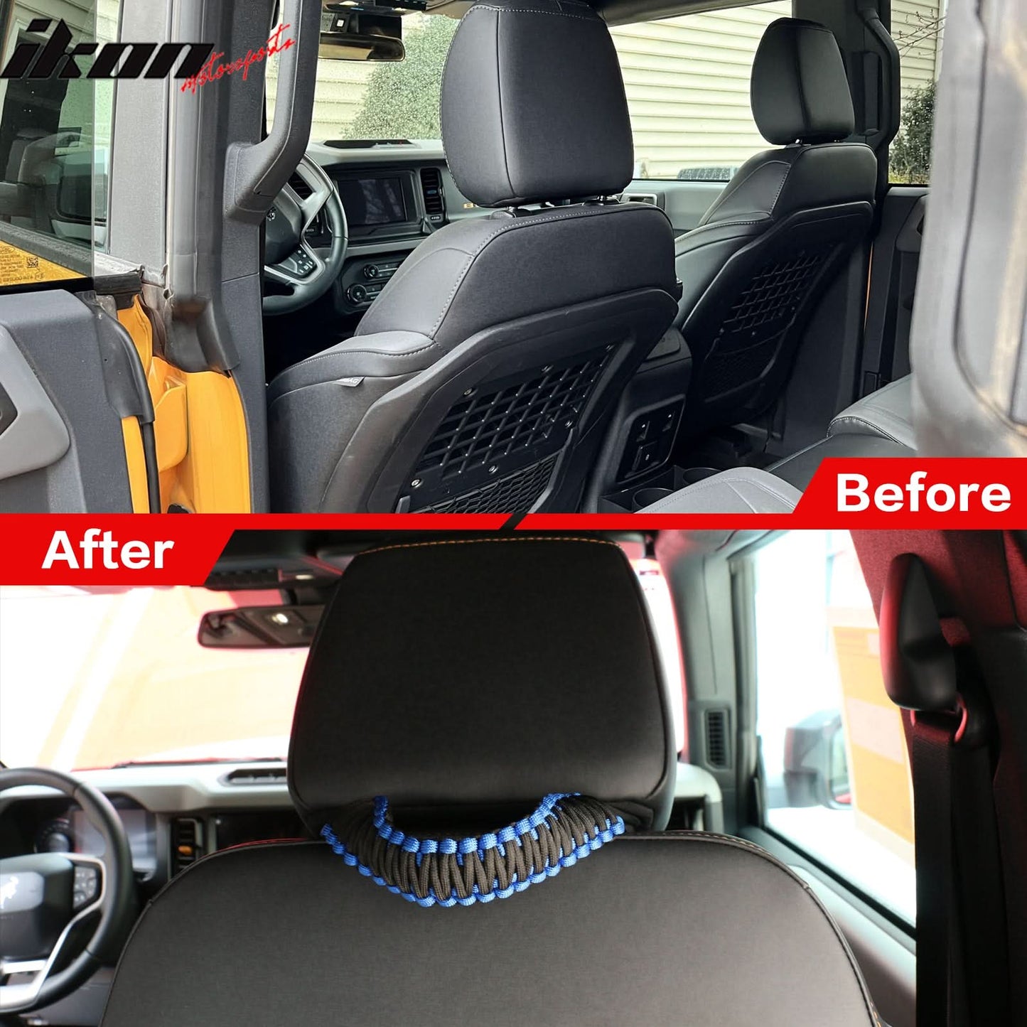2021-2025 Ford Bronco Headrest Handles Roll Bar Grab Nylon 2PCS